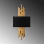 Opviq Axıs - 15114 Lámpara de Pared de Metal y Tela Dorado y Negro